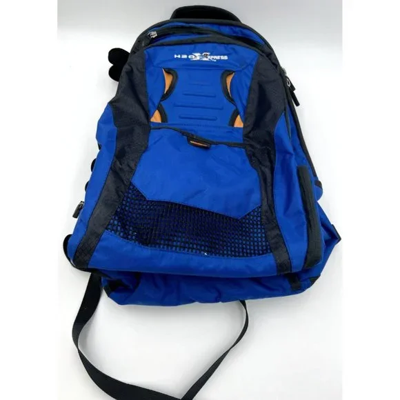 H2O XPRESS Tackle Pack 12 Pocket Blue 20 Rod Holder Fishing Tackle Backpack